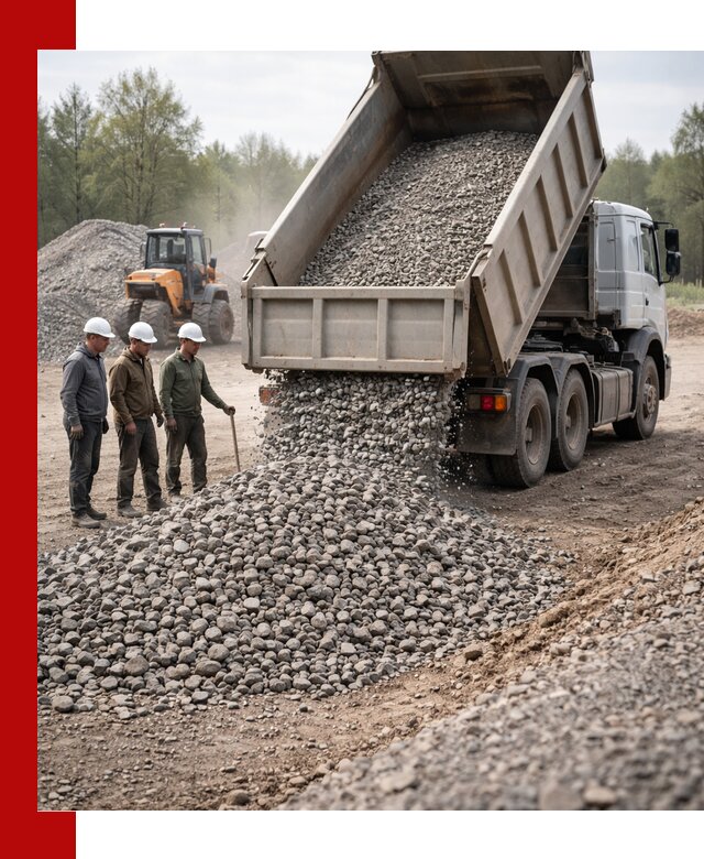 Доставка гравийного щебня фракции 70-120 в Ефремах