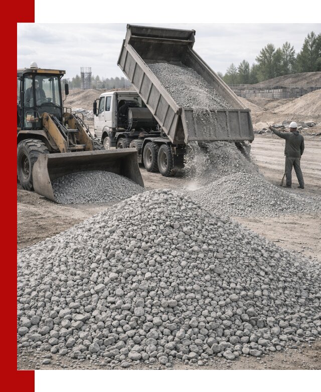 Доставка известнякового щебня фр. 5–20 в Ефремах
