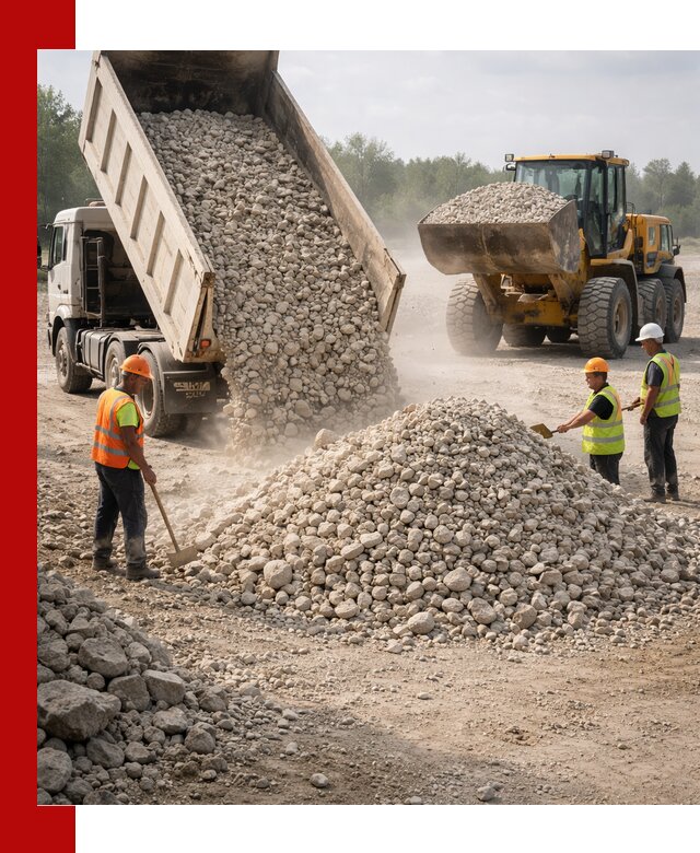 Доставка известнякового щебня фр. 40-70 в Ефремах
