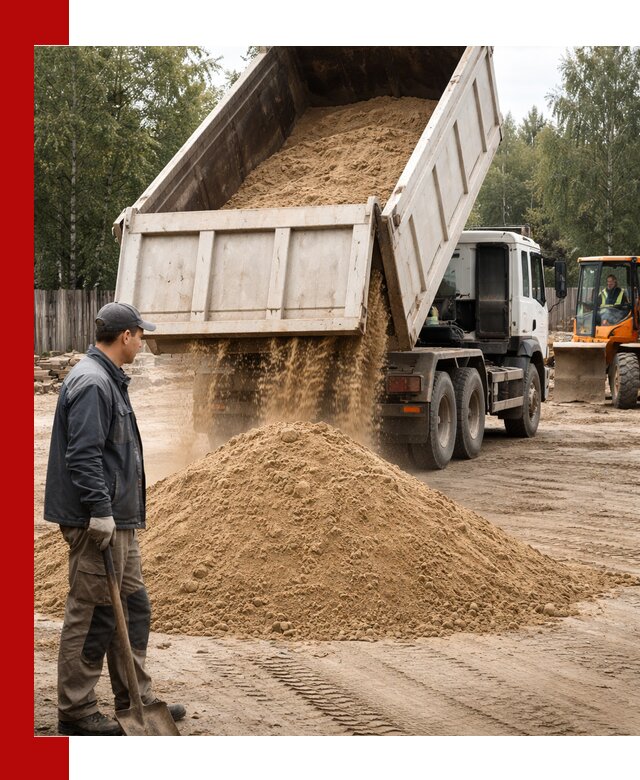 Доставка и продажа песка с разгрузкой в Ефремах