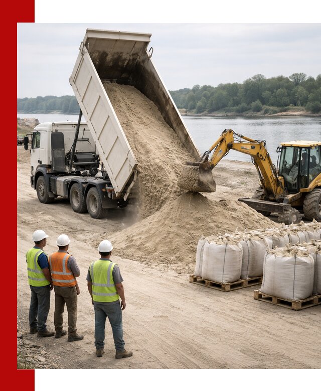 Доставка речного песка в Ефремах самосвалами и погрузкой
