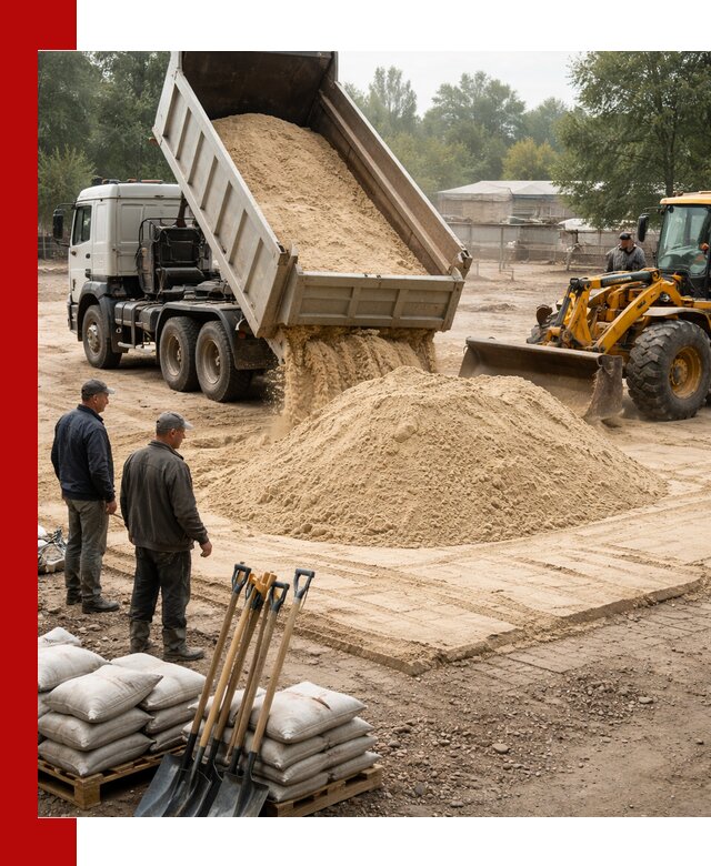 Доставка мытого песка в Ефремах с самосвалами по выгодной цене