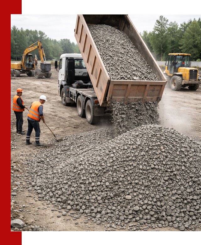 Доставка гравия фракции 40-70 в Ефремах оптом и в розницу