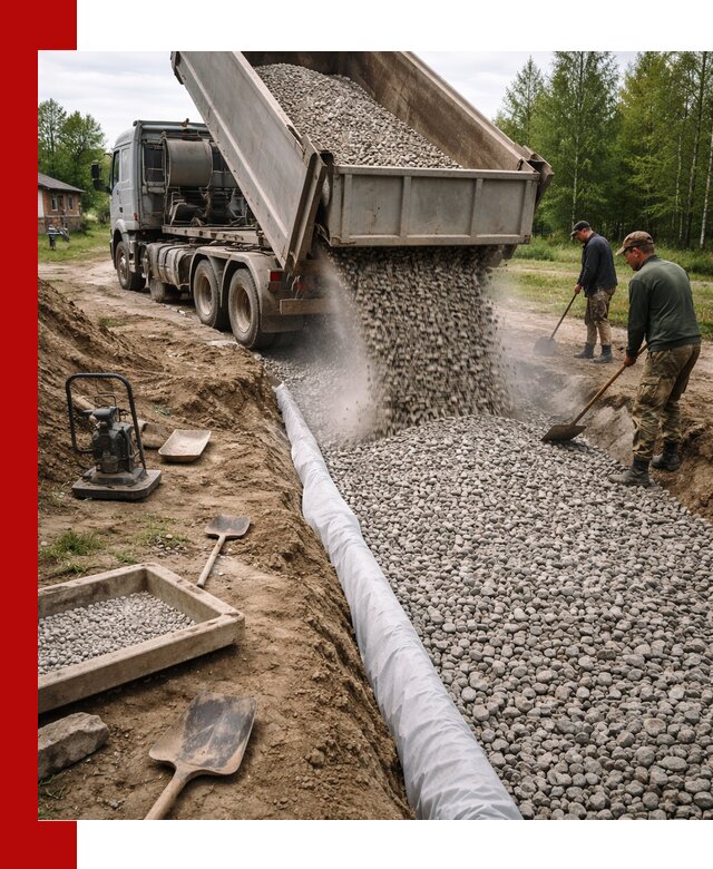 Гравий для дренажа с доставкой в Ефремах качественный и недорогой