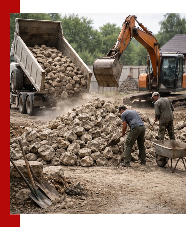 Доставка и разгрузка бутового камня в Ефремах