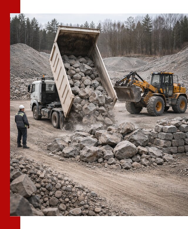 Доставка и продажа бутового гранитного камня в Ефремах