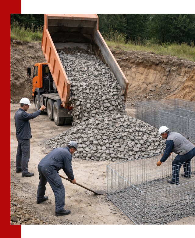 Камень для габионов с доставкой в Ефремах быстро и надёжно