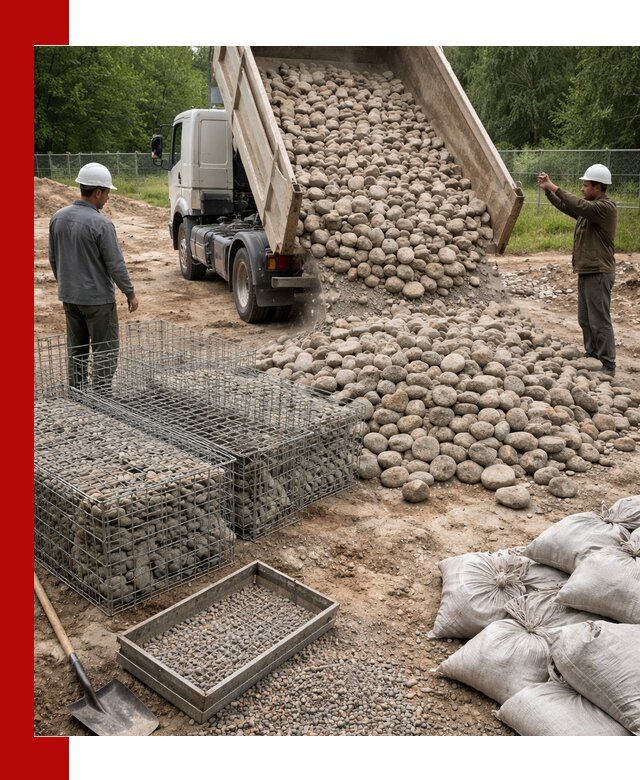 Камень для габионов фракция 70–151 в Ефремах