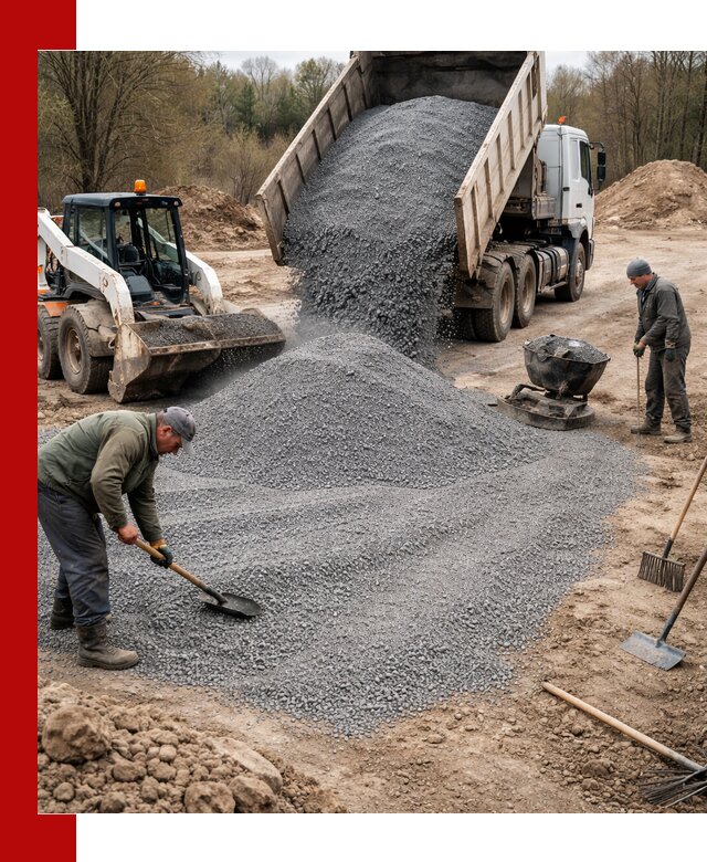 Отсев для подсыпки в Ефремах — доставка и подсыпка на участок