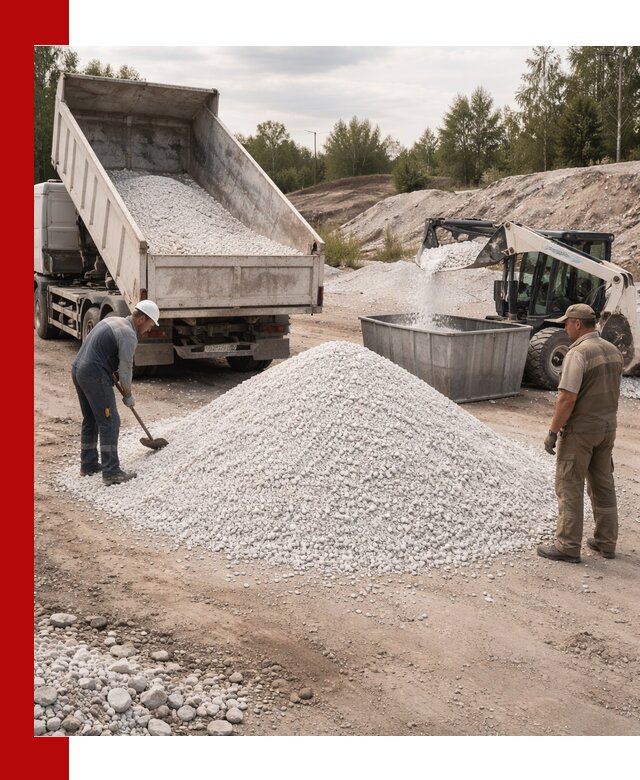 Доставка и продажа белой мраморной крошки в Ефремах