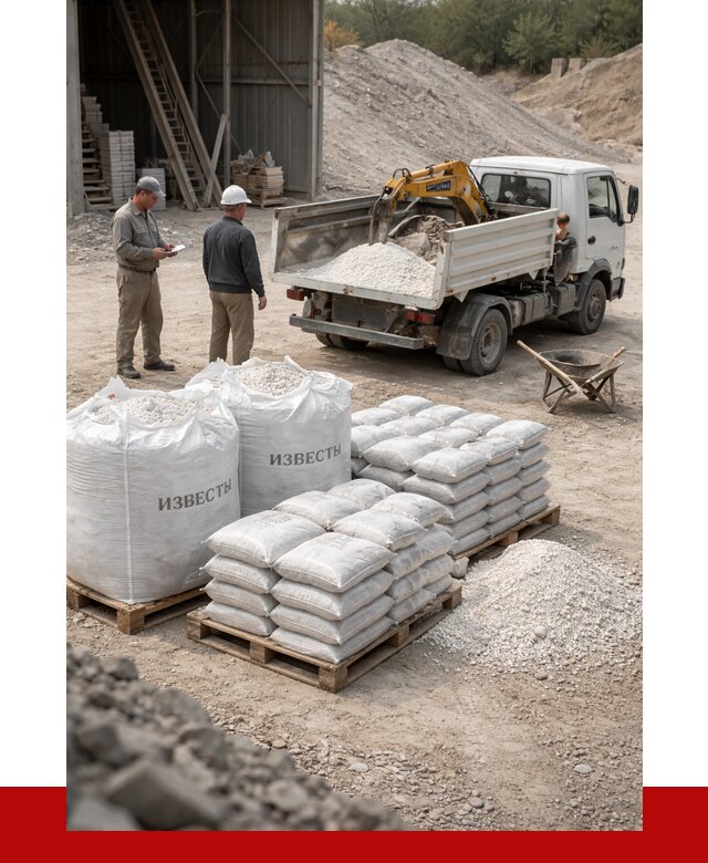 Известь строительная в Ефремах с доставкой от 4303 р. | ПРОНЕРУДФрм