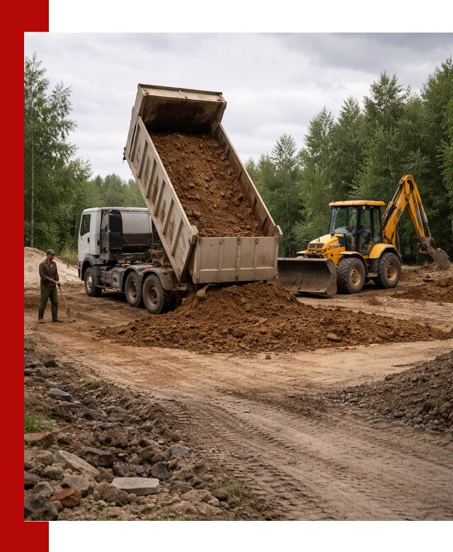 Доставка суглинка самосвалами в Ефремах подсыпка и планировка
