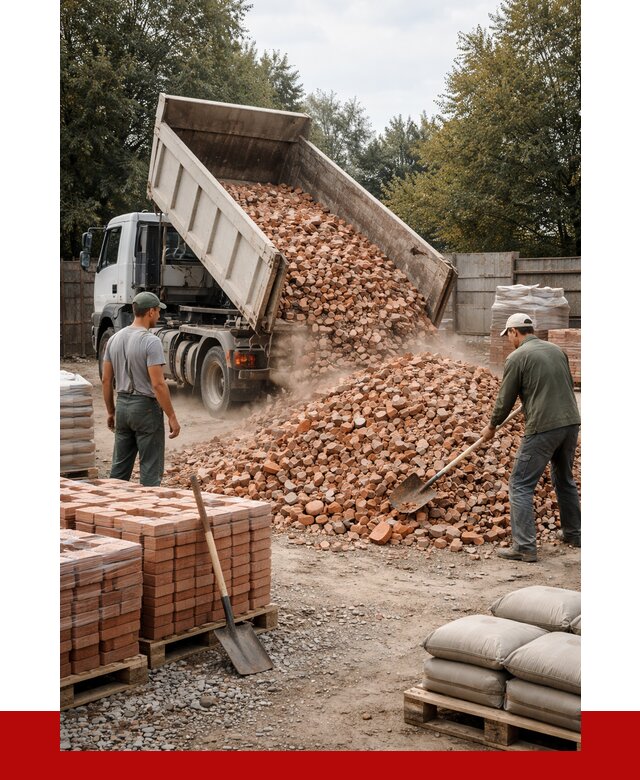 Бой кирпича в Ефремах с доставкой от 4303 руб/куб | ПРОНЕРУДФрм