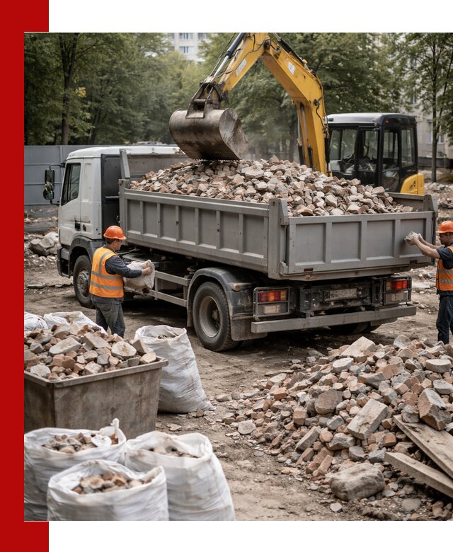 Вывоз строительного мусора в Ефремах с самосвалами и контейнерами